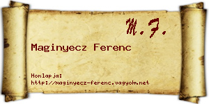 Maginyecz Ferenc névjegykártya