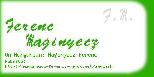 ferenc maginyecz business card